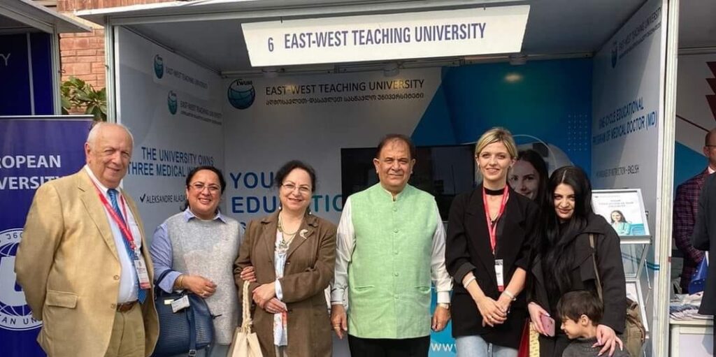 East West University Rep attending Education Fair in Delhi